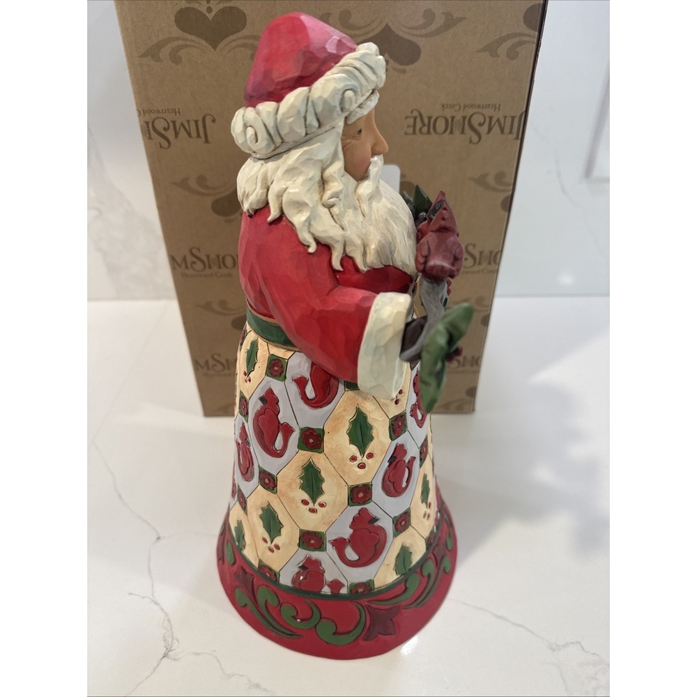 Jim Shore Birds Of A Feather Are Merry Together - Santa W/ Cardinal 2018 6001468 - Picture 4 of 8
